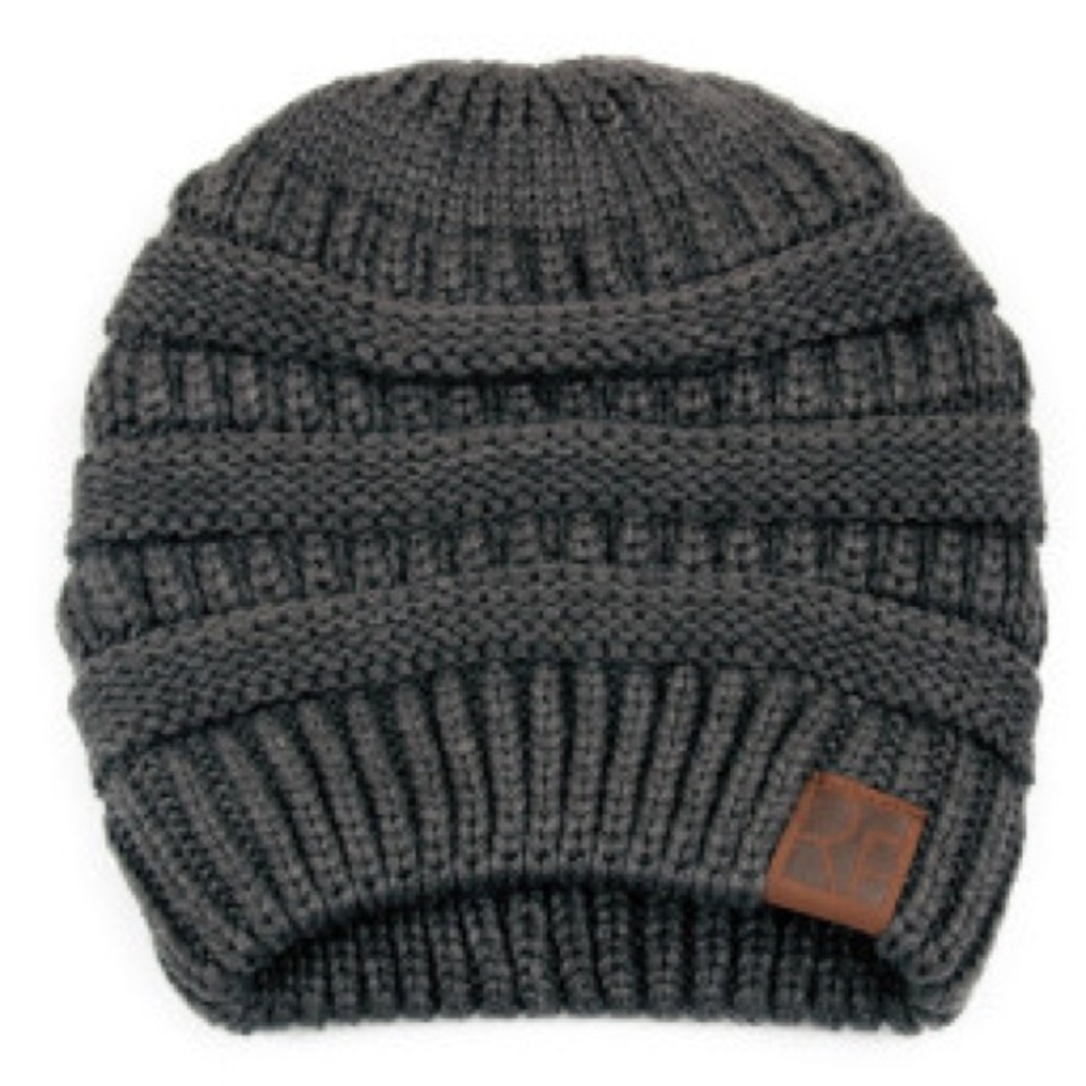 Cable Knit Beanie Dark Grey NWT